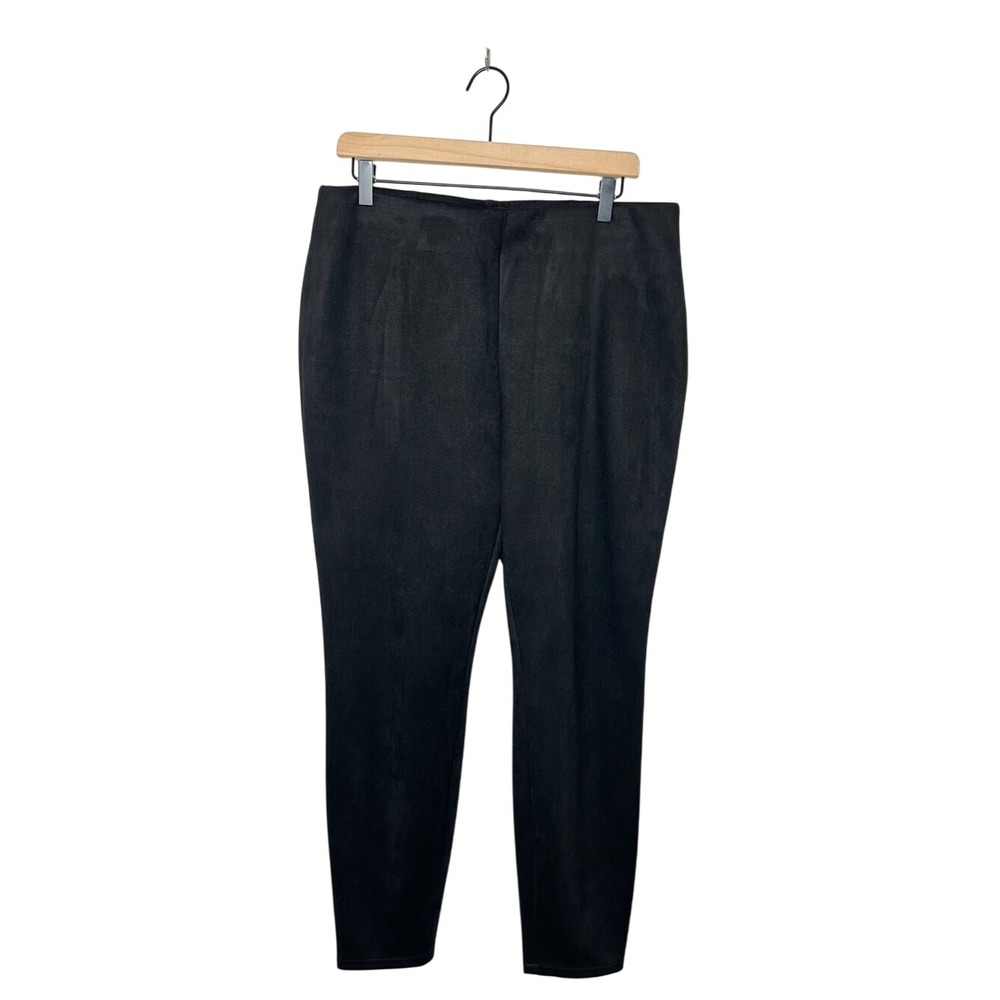 Belle By Kim‎ Gravel Faux Suede Black Legging Pants 14